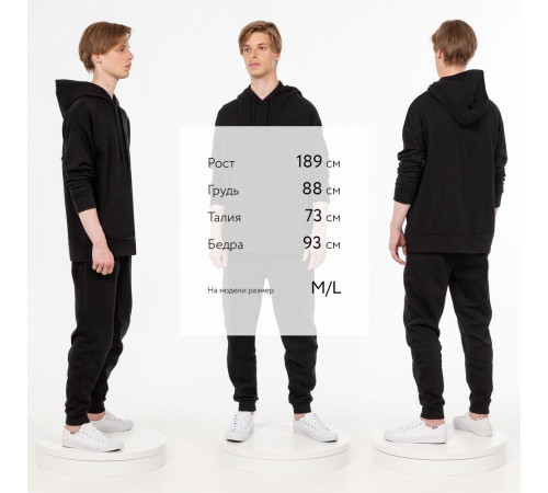 Худи унисекс H2, черное