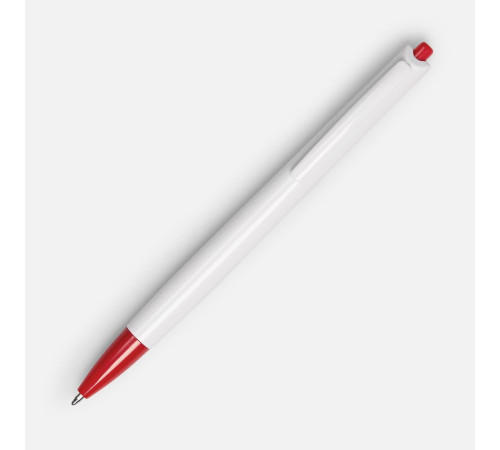 Ручка шариковая Tick, белая с красным