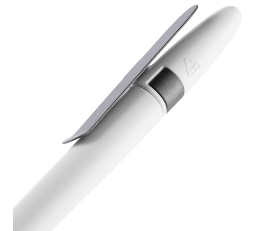 Ручка шариковая Prodir DS5 TSM Metal Clip, белая с серым
