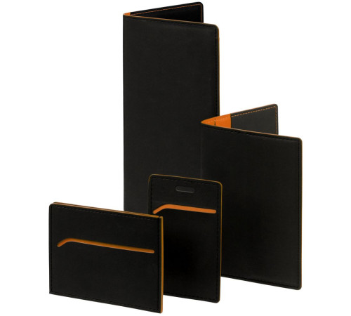 Чехол для пропуска Multimo, черный с оранжевым