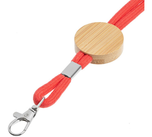 Шнурок для бейджа Tube Wood, красный