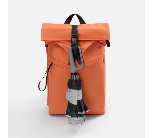 Зонт обратного сложения с ручкой-карабином Foldberry, серый