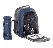 Набор для пикника Fridag на 2 персоны, темно-синий с серым