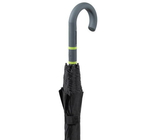Зонт-трость с цветными спицами Color Style, зеленое яблоко, с серой ручкой