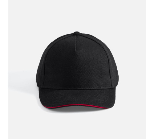 Бейсболка Long Beach, черная с красным