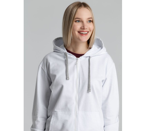 Толстовка на молнии с капюшоном Unit Siverga, белая