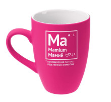 Кружка «Мамий» с покрытием софт-тач, ярко-розовая (фуксия)