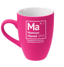 Кружка «Мамий» с покрытием софт-тач, ярко-розовая (фуксия)
