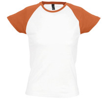 Футболка женская Milky 150, белая с оранжевым