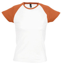 Футболка женская Milky 150, белая с оранжевым