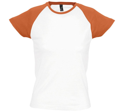 Футболка женская Milky 150, белая с оранжевым