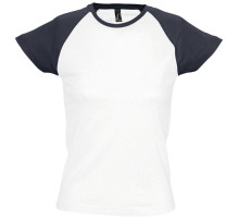 Футболка женская Milky 150, белая с темно-cиним