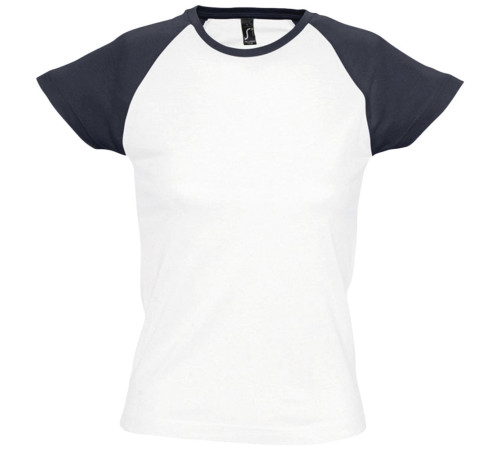 Футболка женская Milky 150, белая с темно-cиним