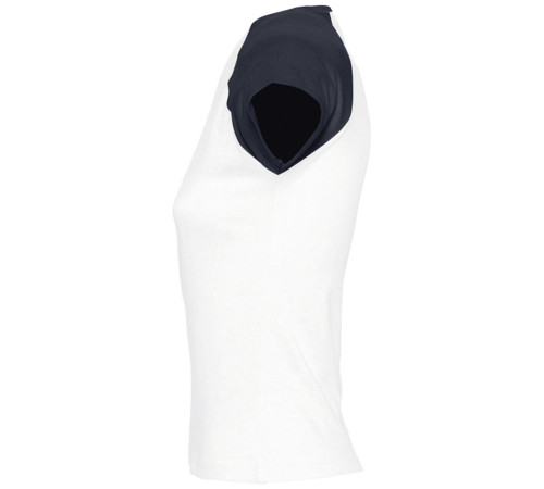 Футболка женская Milky 150, белая с темно-cиним