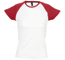 Футболка женская Milky 150, белая с красным