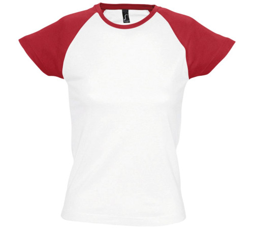 Футболка женская Milky 150, белая с красным