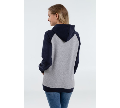 Толстовка унисекс Seattle, серый меланж с темно-синим