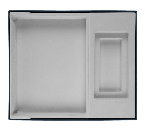 Коробка Overlap с ложементом под ежедневник и аккумулятор, ver.2, синяя