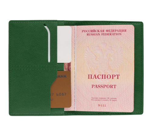Обложка для паспорта Petrus, зеленая