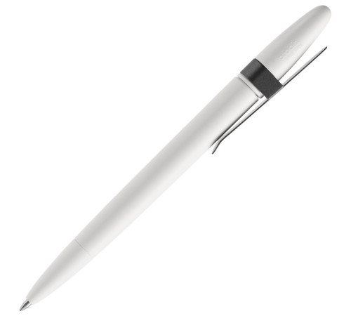 Ручка шариковая Prodir DS5 TSM Metal Clip, белая с серым