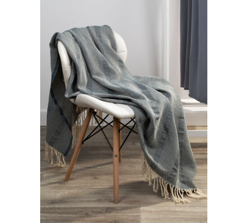 Плед «Сенеж», серо-синий