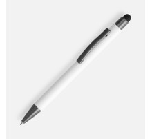 Ручка шариковая Atento Soft Touch со стилусом, белая