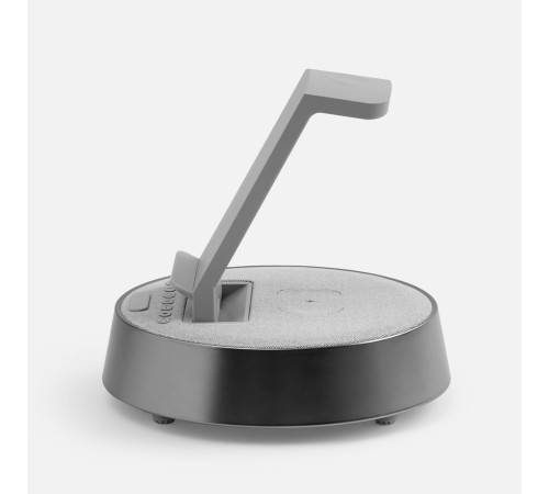 Bluetooth-колонка с беспроводной зарядкой и часами netEnergy, серая