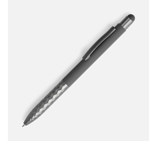 Ручка шариковая Digit Soft Touch со стилусом, серая