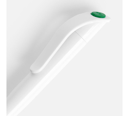 Ручка шариковая Grip, белая с зеленым