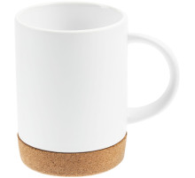 Кружка с пробковой подставкой Corky для сублимационной печати, матовая, белая