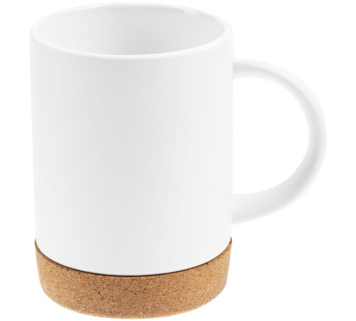 Кружка с пробковой подставкой Corky для сублимационной печати, матовая, белая