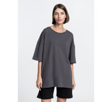 Футболка унисекс оверсайз Crosstown, темно-серая