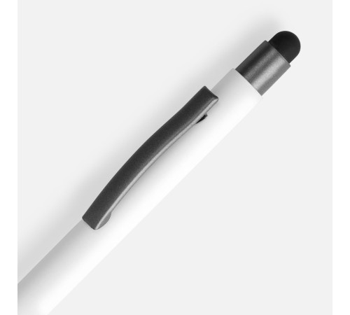 Ручка шариковая Atento Soft Touch со стилусом, белая