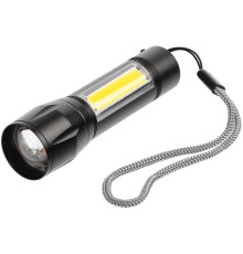 Фонарик аккумуляторный с фокусировкой луча Kirk, черный