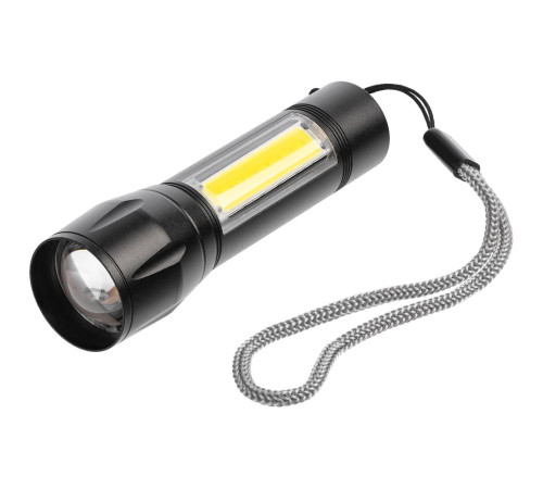 Фонарик аккумуляторный с фокусировкой луча Kirk, черный