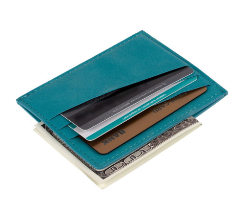 Чехол для карточек Nubuk, бирюзовый