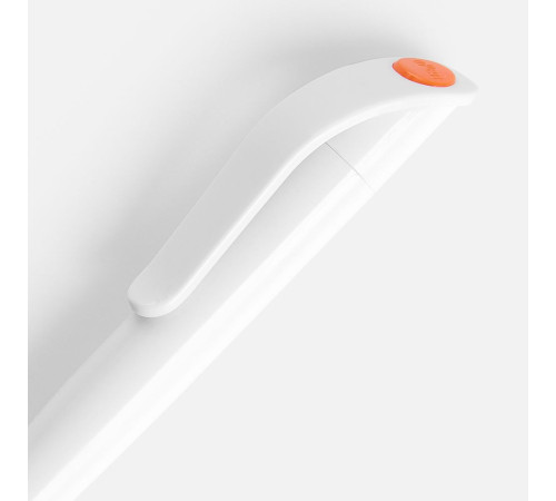Ручка шариковая Grip, белая с оранжевым