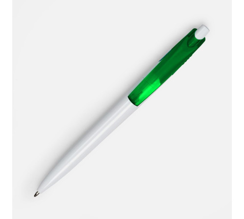 Ручка шариковая Bento, белая с зеленым
