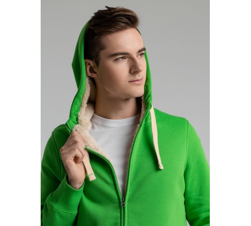 Толстовка унисекс на молнии Sherpa 280, ярко-зеленая