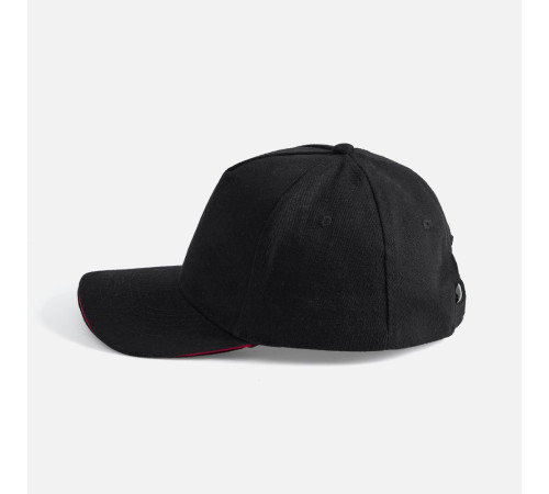 Бейсболка Long Beach, черная с красным