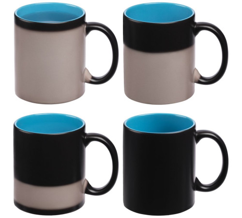 Кружка-хамелеон On Display, матовая, черная с голубым