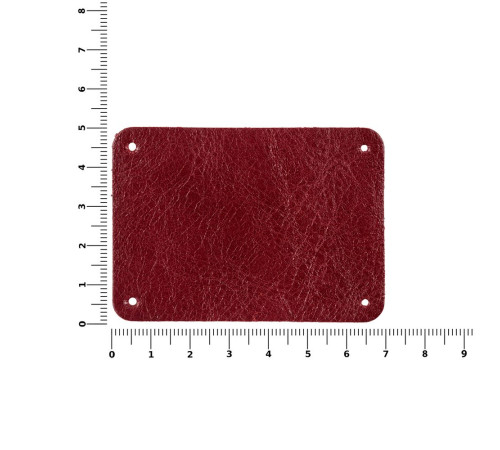 Лейбл кожаный Beta, XL, красный