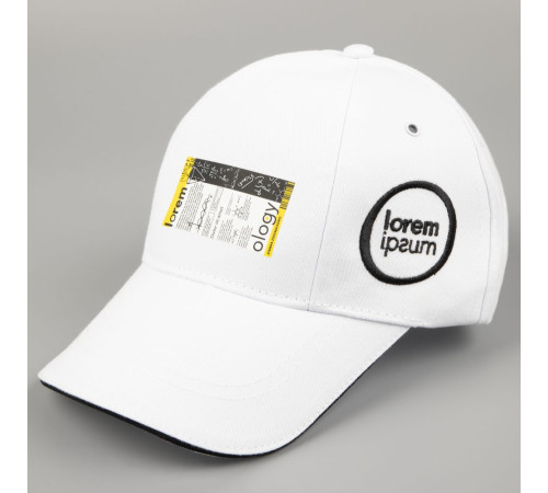 Бейсболка Canopy, белая с темно-синим кантом