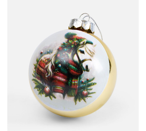 Елочный шар Finery Gloss, 8 см, глянцевый золотистый