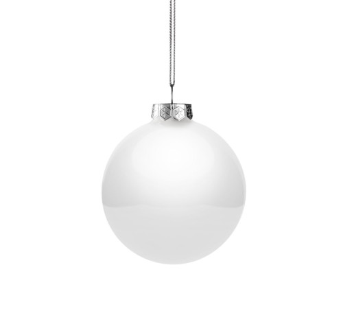 Елочный шар Finery Gloss, 8 см, глянцевый белый