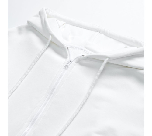 Толстовка унисекс оверсайз на молнии Zippy Terry, белая