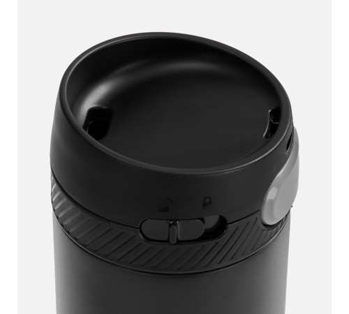 Термостакан X1 с цветной кнопкой, черный с серым
