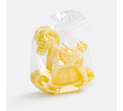 Свеча фигурная «Лошадка-качалка», желтая