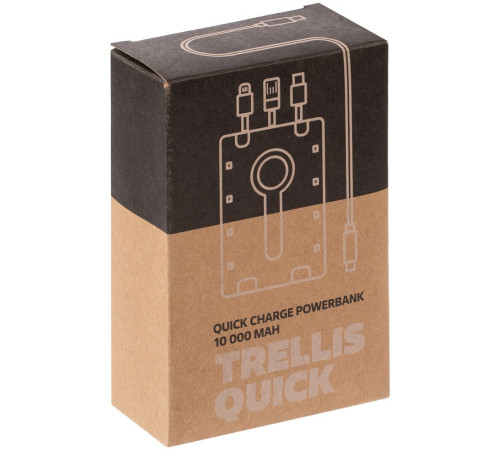 Аккумулятор с быстрой зарядкой Trellis Quick 10000 мАч, белый