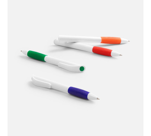 Ручка шариковая Grip, белая с оранжевым